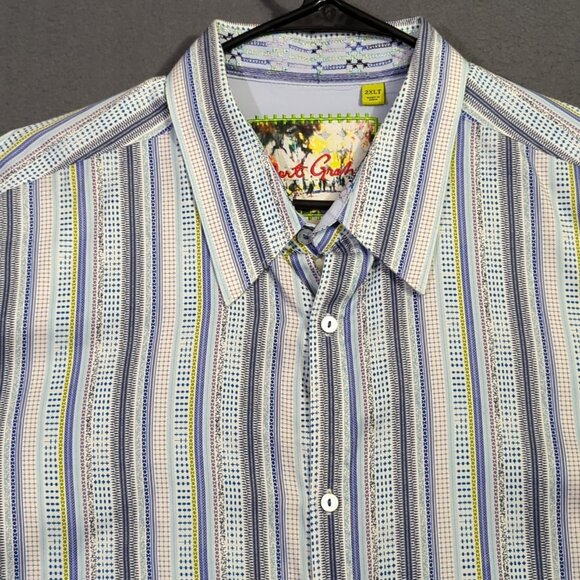 Robert Graham Shirt Men's 2XLT Tall Multicolor Flip Cuff Long Sleeve Button Up - Picture 3 of 11